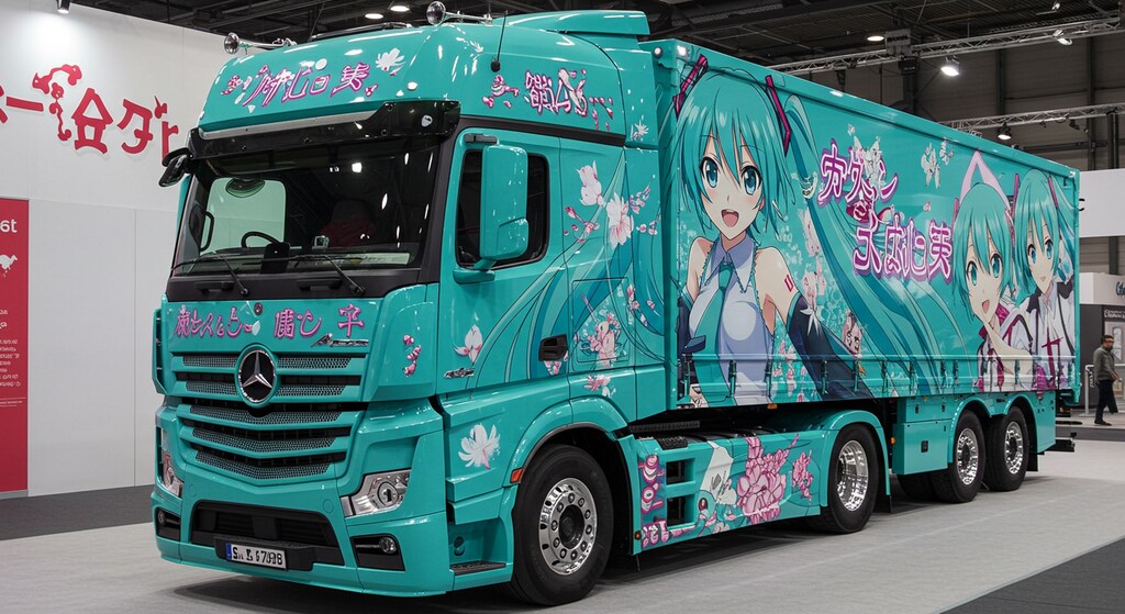 初音ミク柄メルセデスベンツトラック