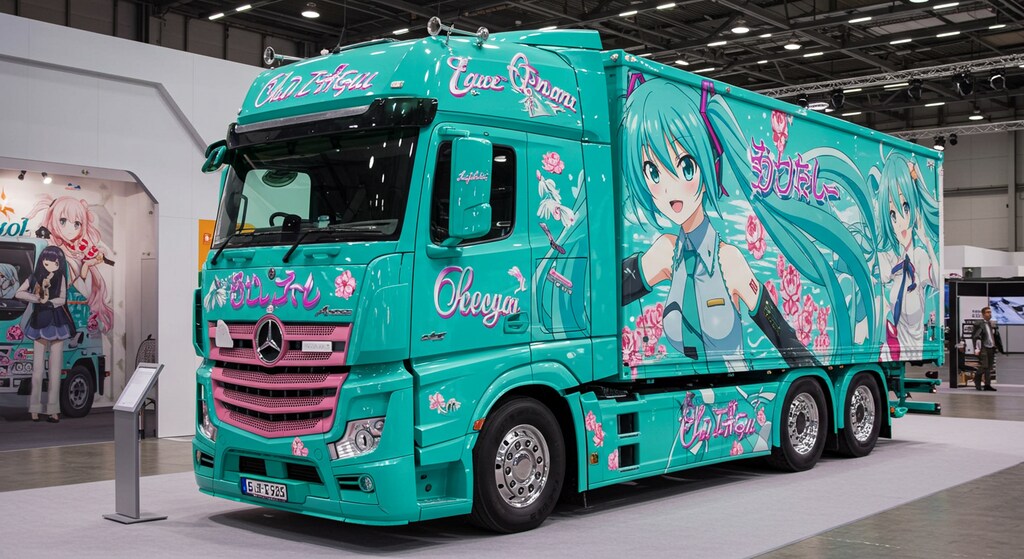 初音ミク柄メルセデスベンツトラック