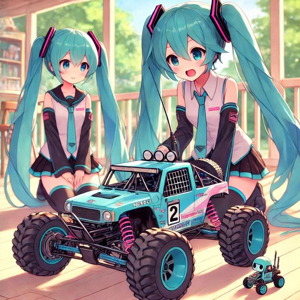 初音ミクとラジコンカー