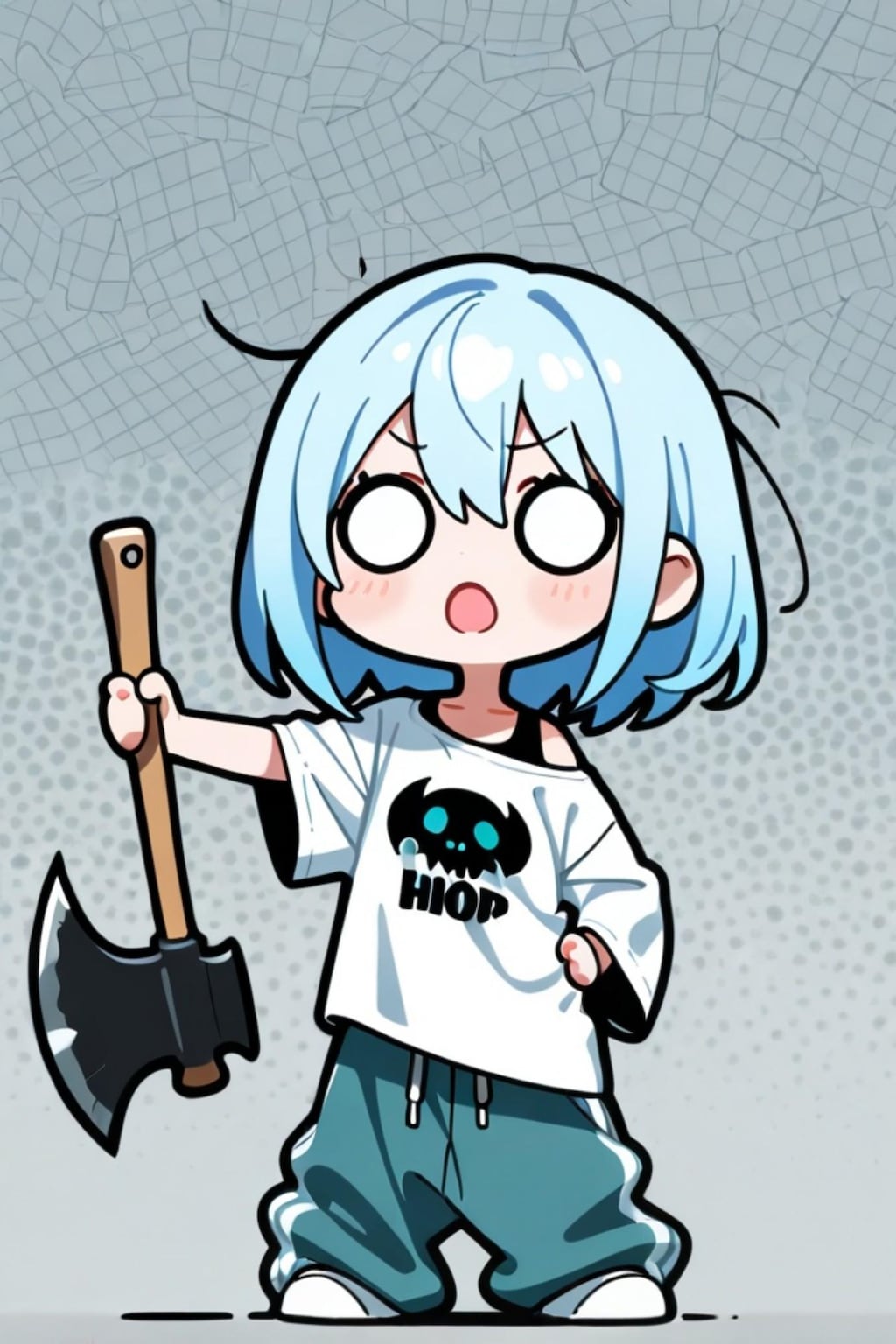 斧と青髪ちゃん