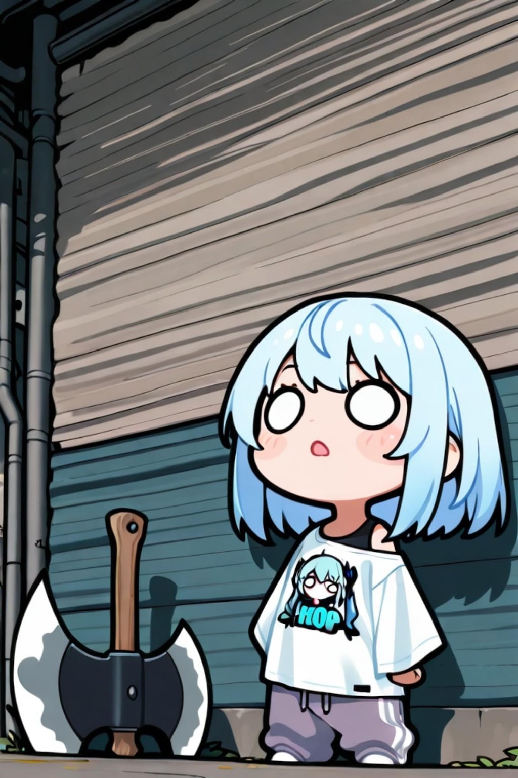 斧と青髪ちゃん