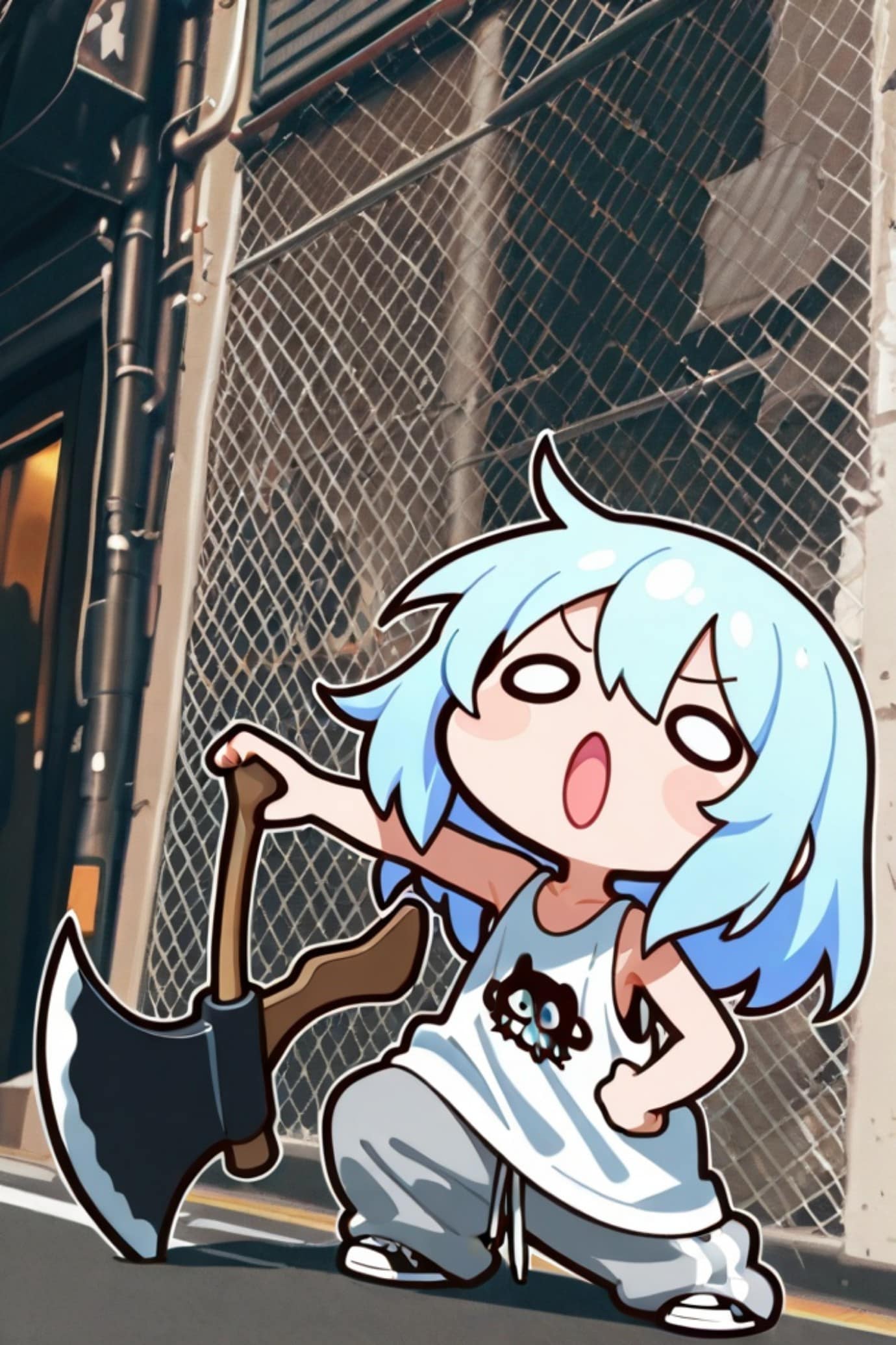 斧と青髪ちゃん | の人気AIイラスト・グラビア