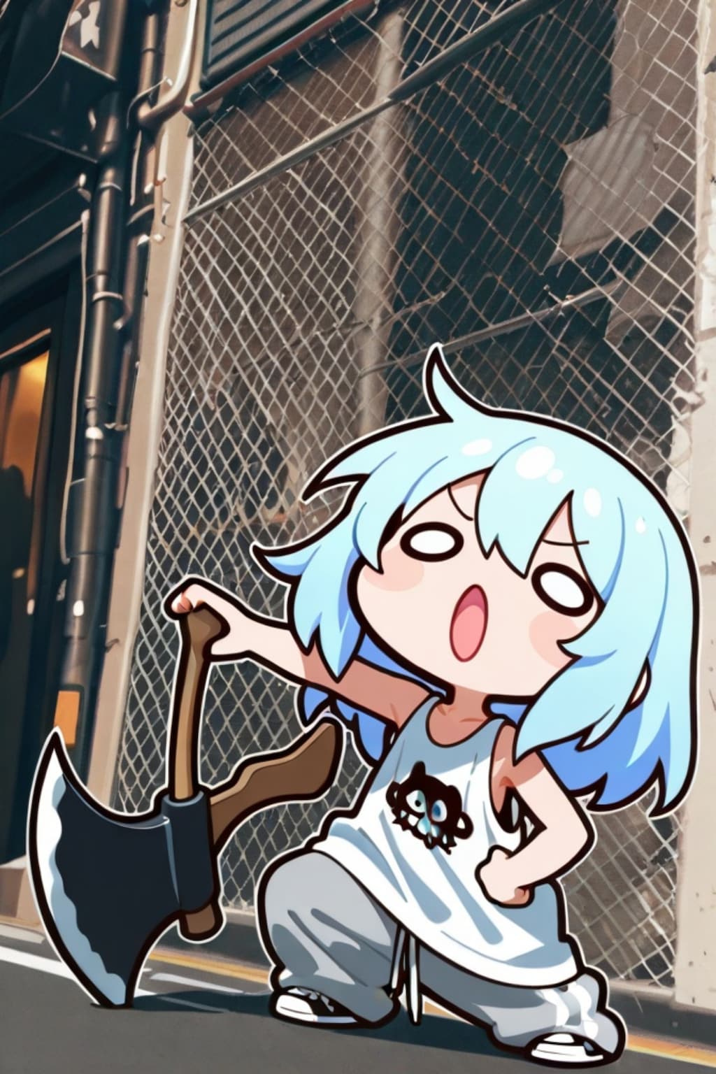 斧と青髪ちゃん