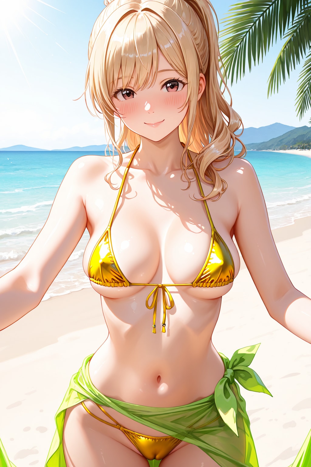 水着食い込んでるけど小さ過ぎたかな？