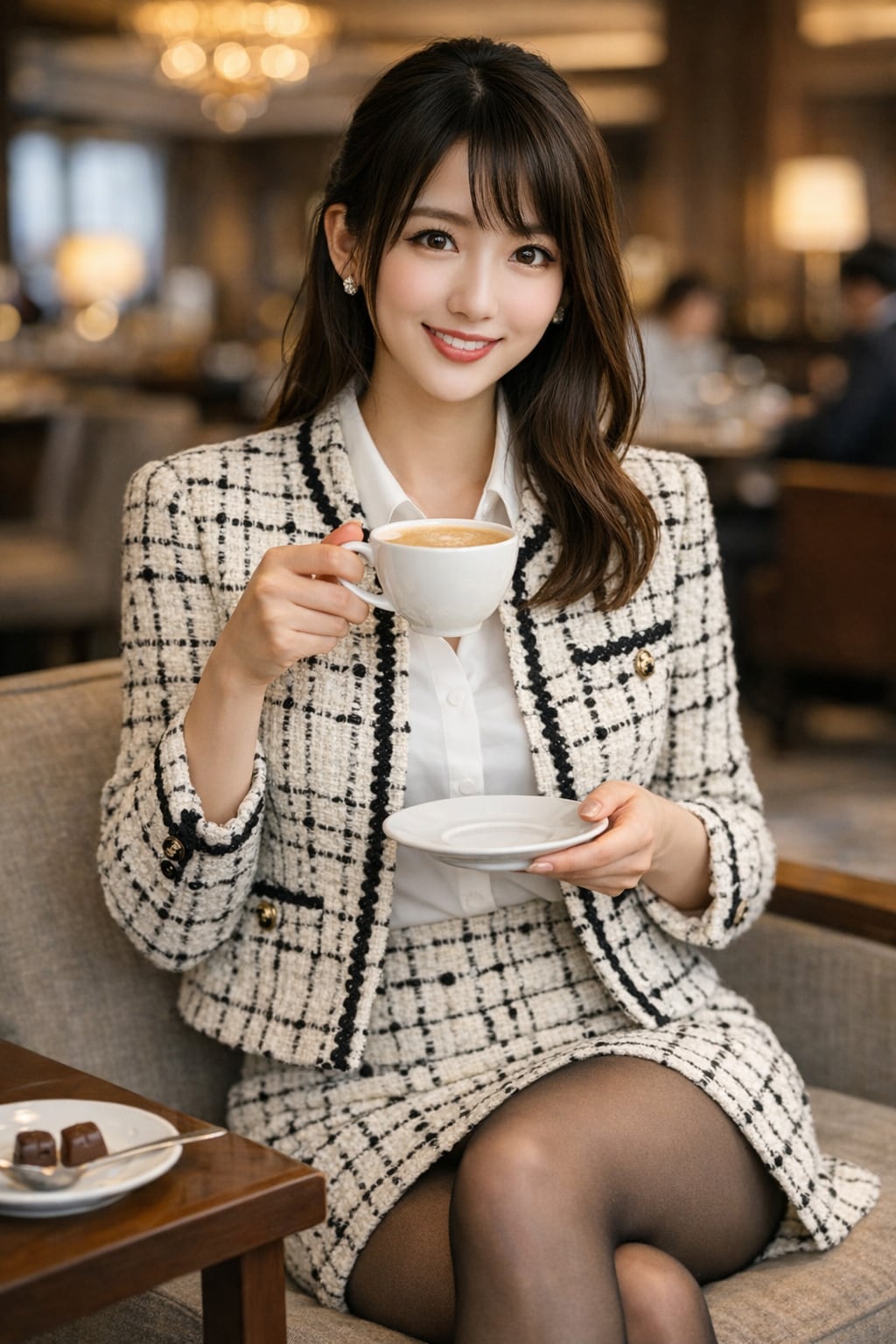 シャネルスーツの美女