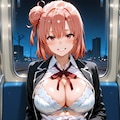 電車内挑発・由比ヶ○結衣 4枚目