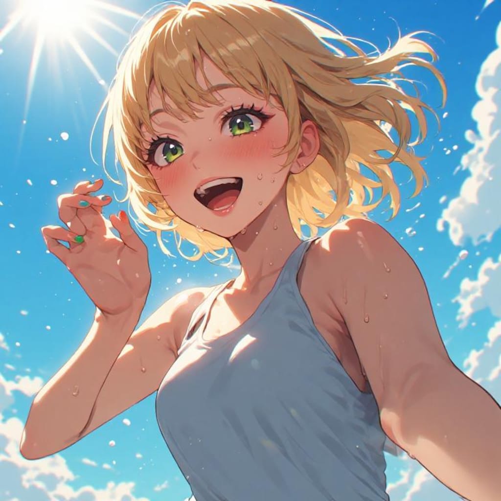 黒髪ギャル 汗ばむ夏