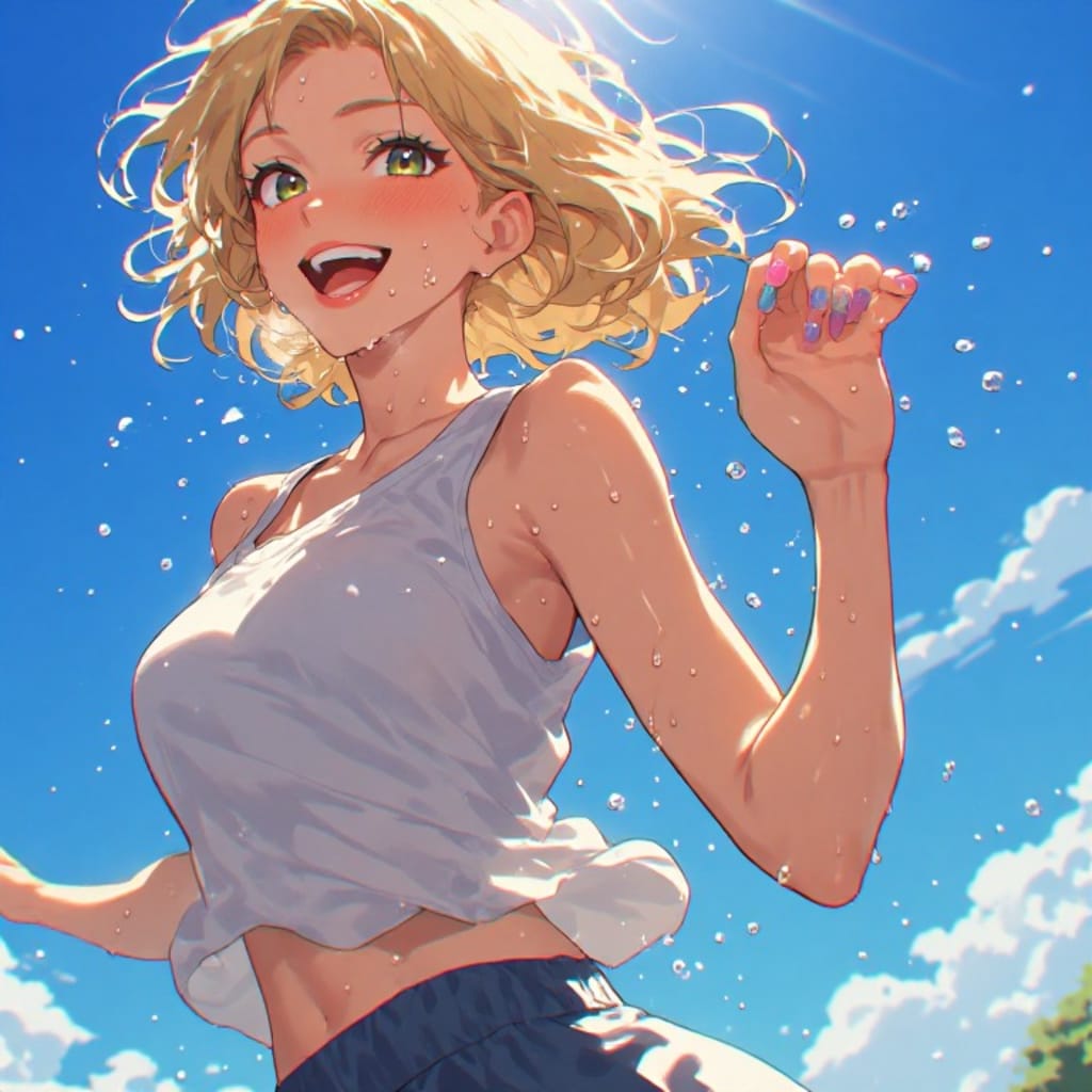 黒髪ギャル 汗ばむ夏