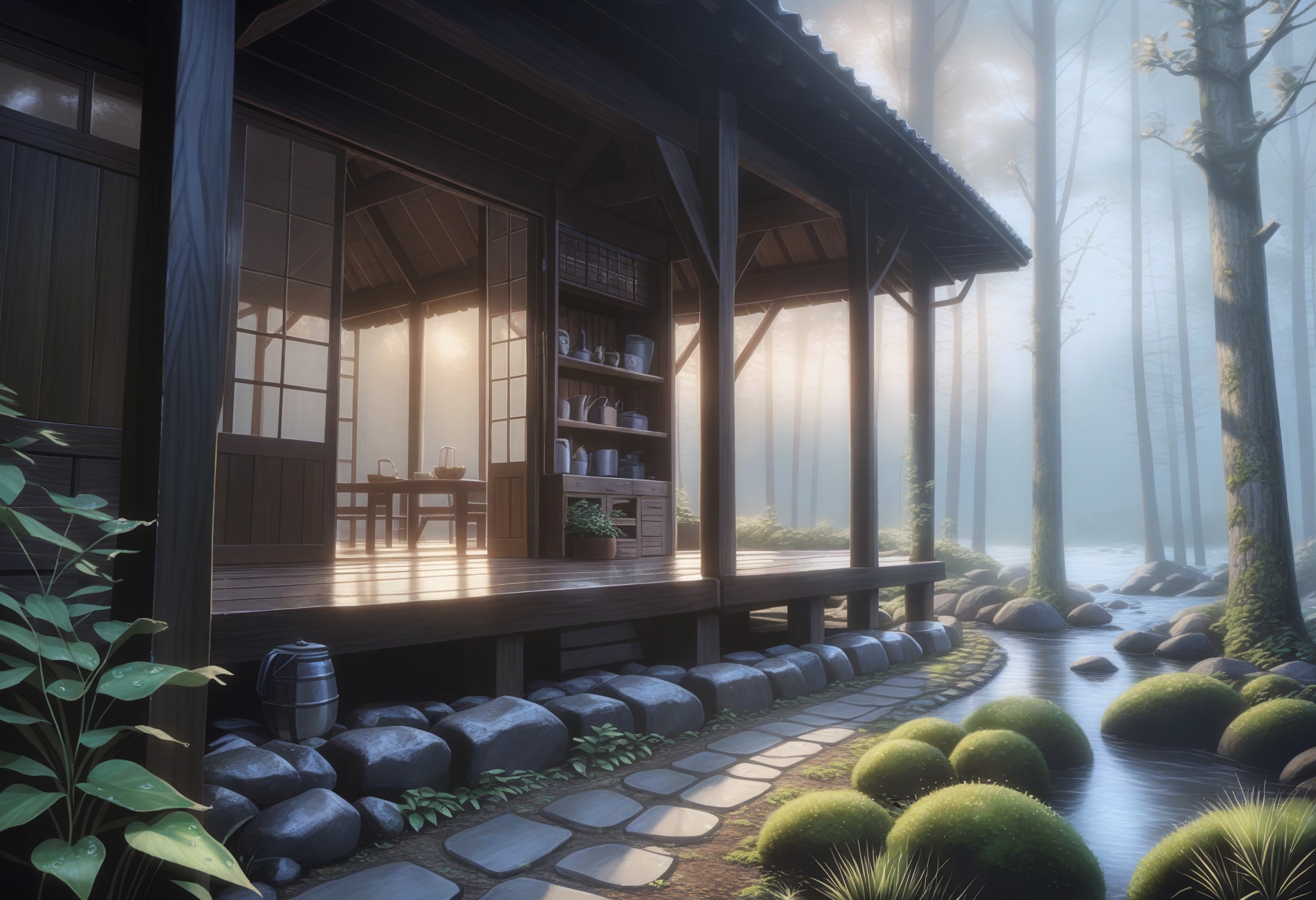午後の森のカフェ | の人気AIイラスト・グラビア
