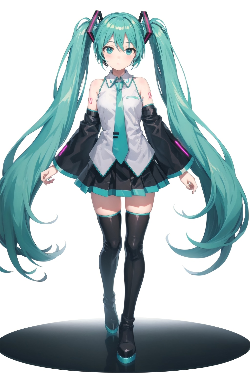 初音ミク V4B 縦長512×768 背景：白 | の人気AIイラスト・グラビア