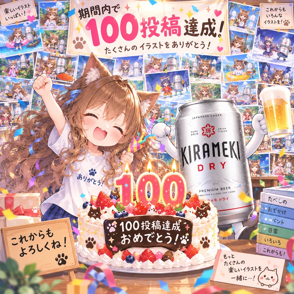 100投稿祭(前半)の100投稿達成🎉