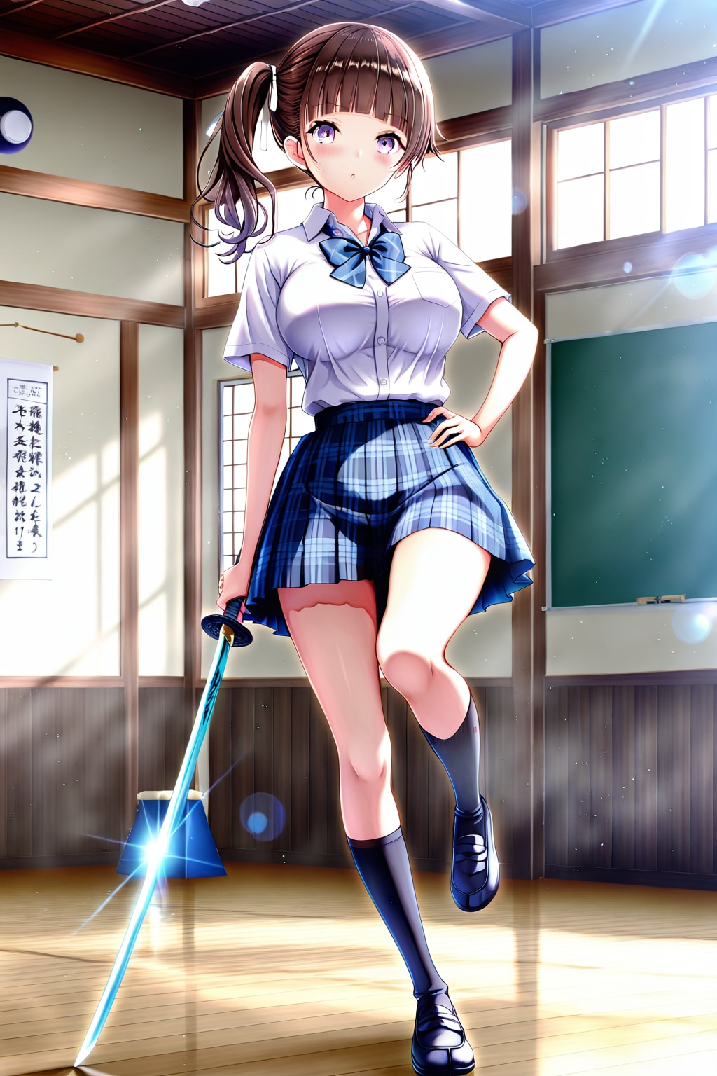 JＫと日本刀 | の人気AIイラスト・グラビア