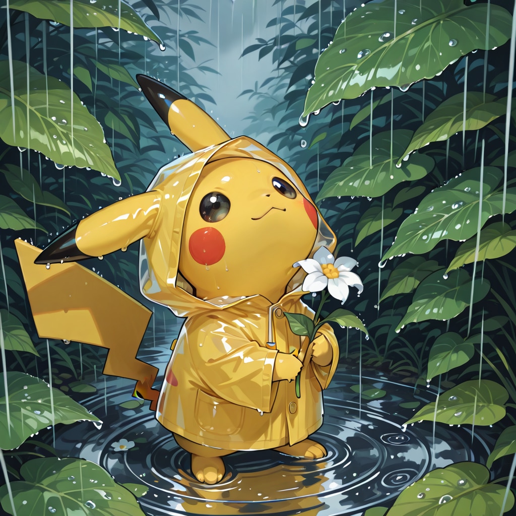 雨がいっぱい降るピカ