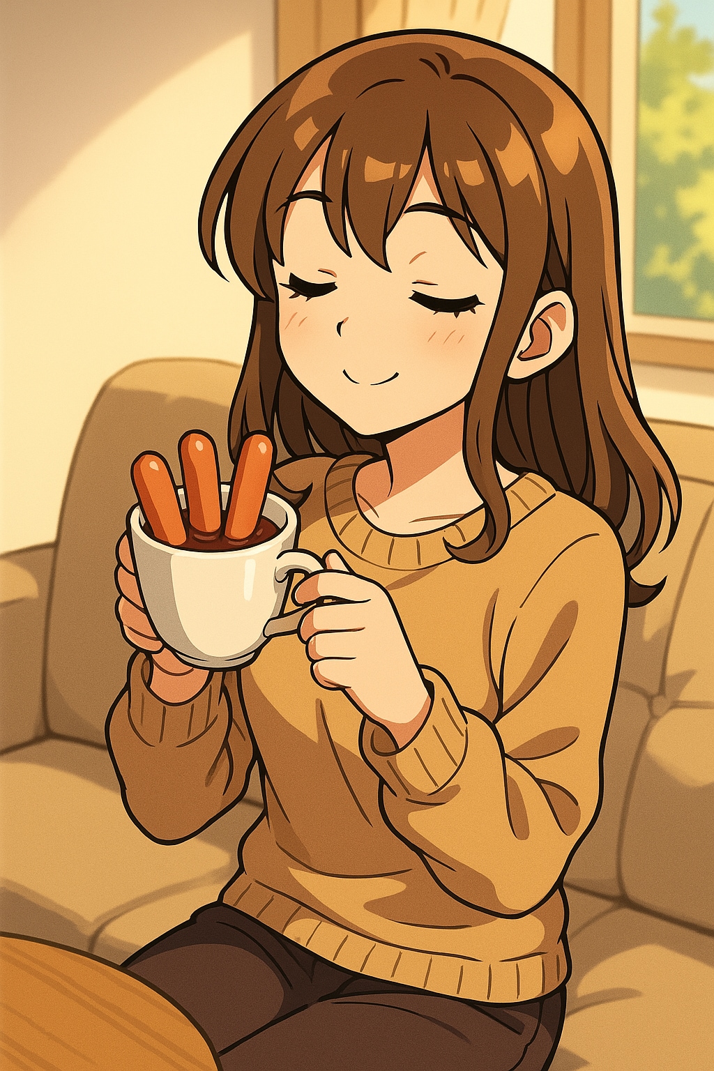 これがウィンナーコーヒーというものなのねと、そのあり得ないコーヒーを堪能するポンコツ女の子