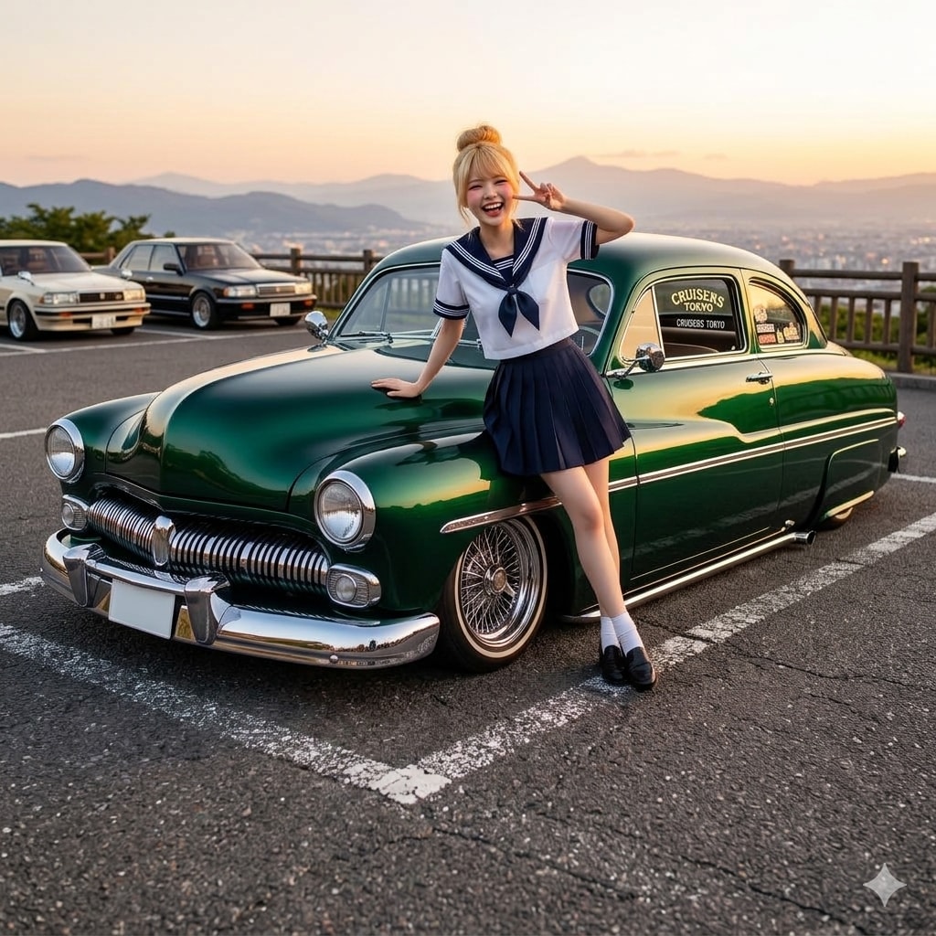 金団子と緑の車たち