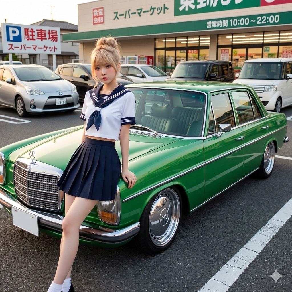 金団子と緑の車たち