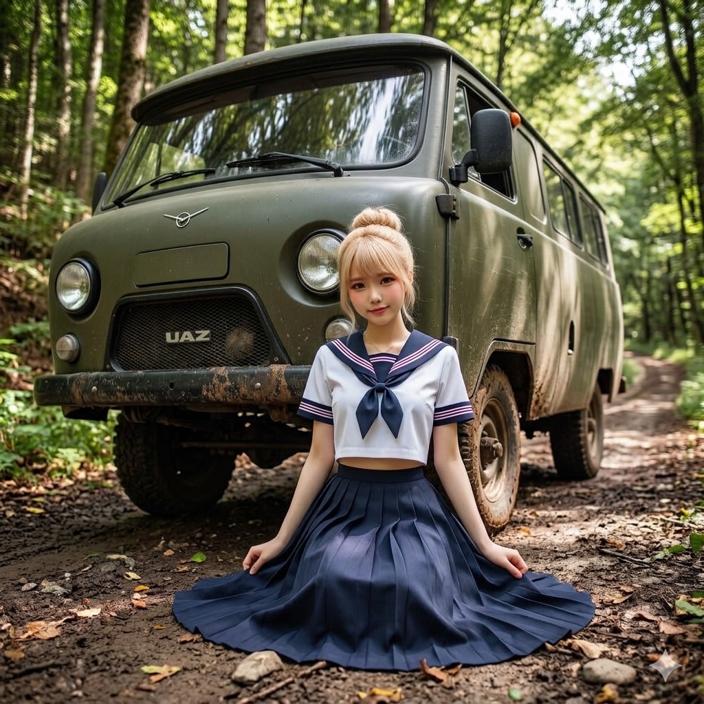 金団子と緑の車たち