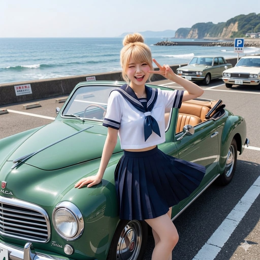 金団子と緑の車たち