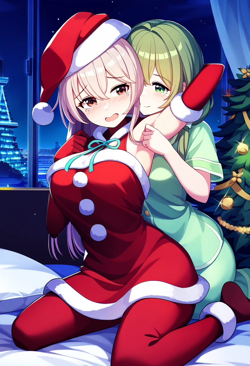 「メリークスグリマス！頑張ってるサンタさんにはくすぐりをプレゼント！こちょこちょこちょ～♪」「くすぐりをプレゼントって意味が分からないよ、あははははは」