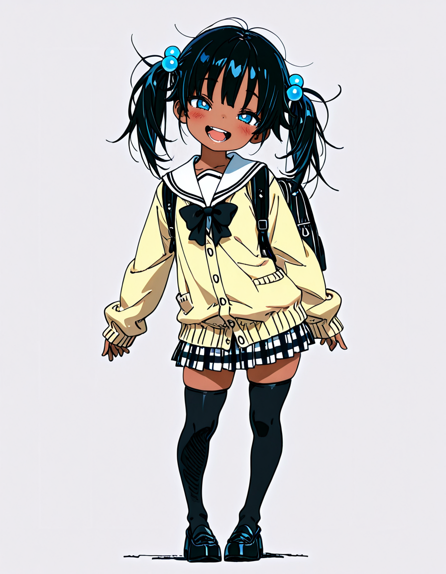 猫と制服少女