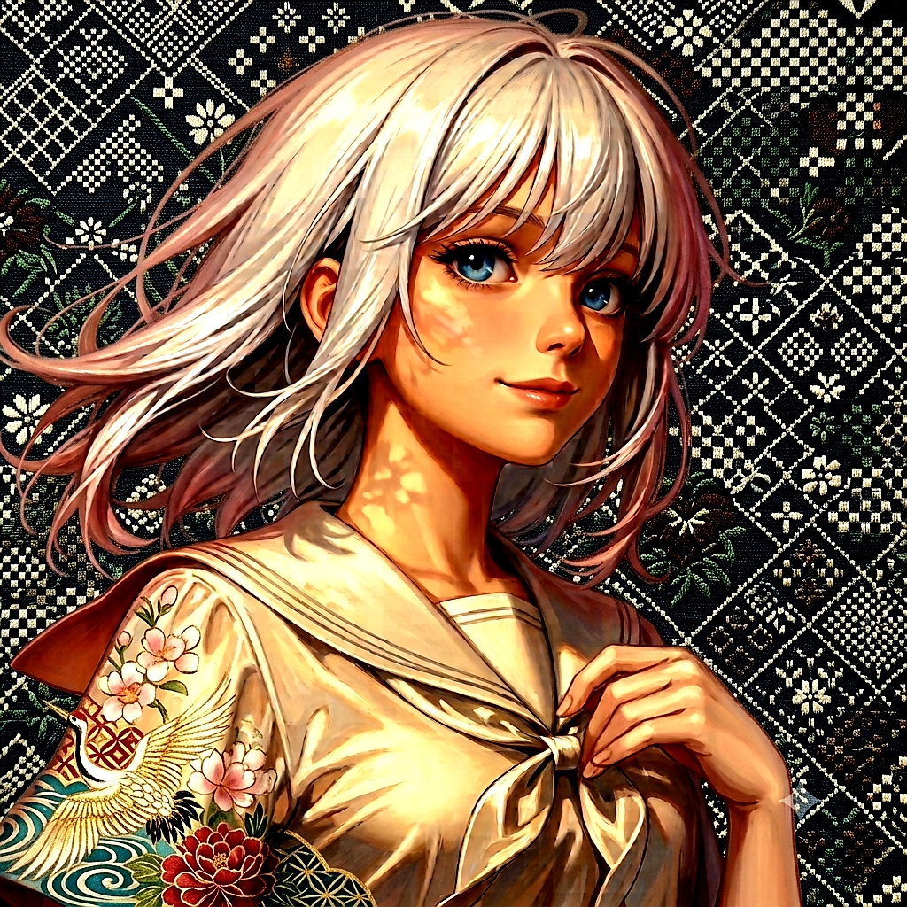LALYの背景に　和服の模様を入れてみました