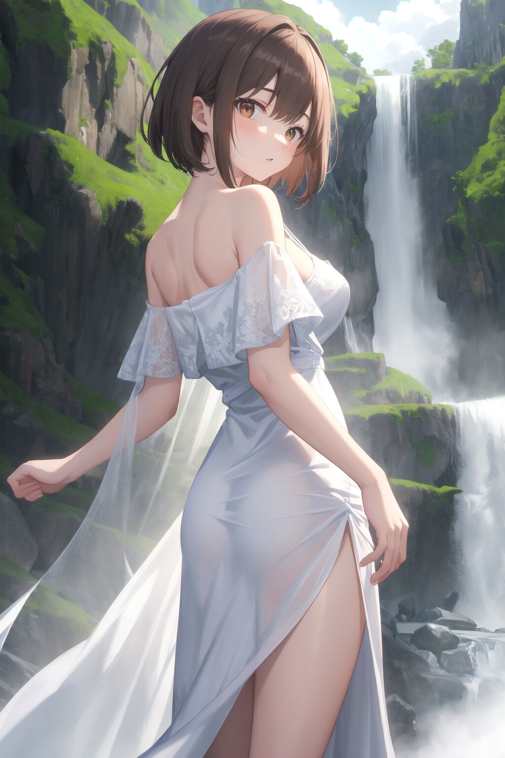 滝の見える風景