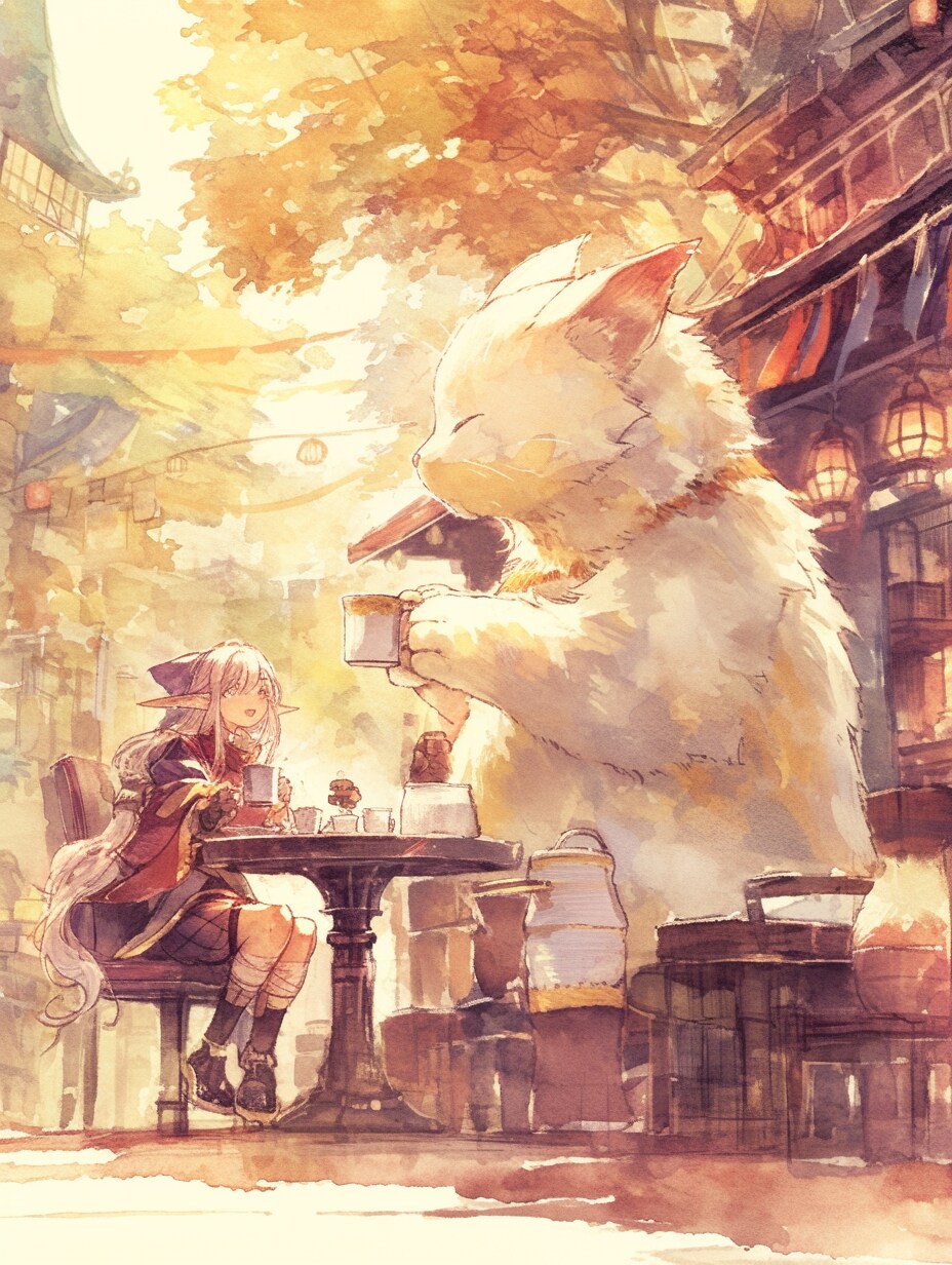 エルフさんは常連客～秋の猫(店員)喫茶店～