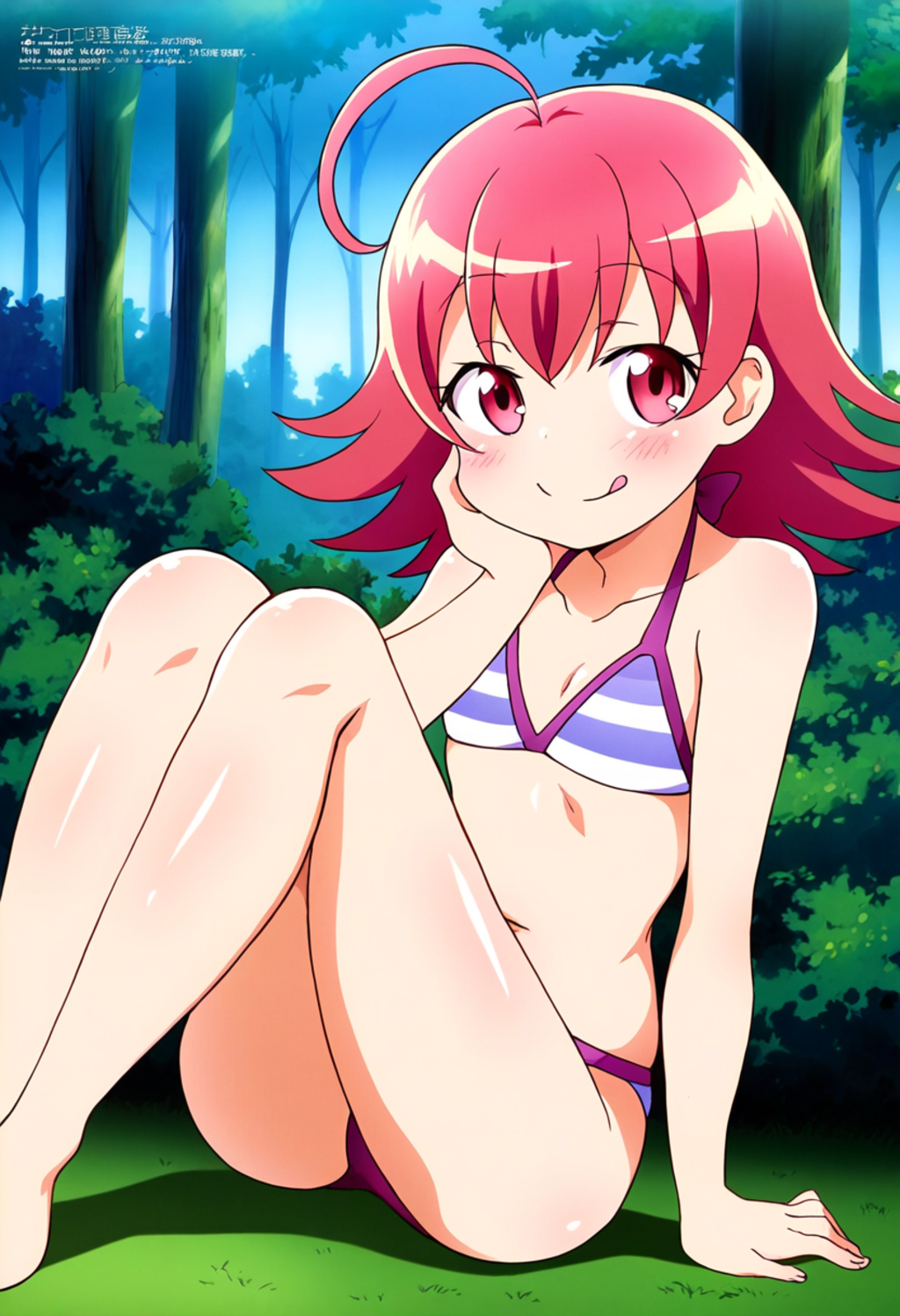 なぜか森で水着を着ている女の子