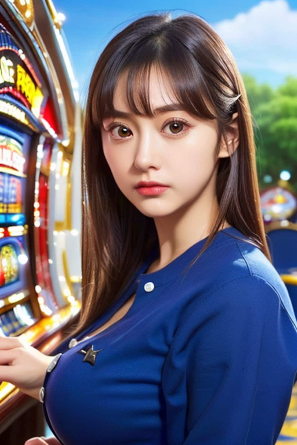 スロットをするGARNETちゃん