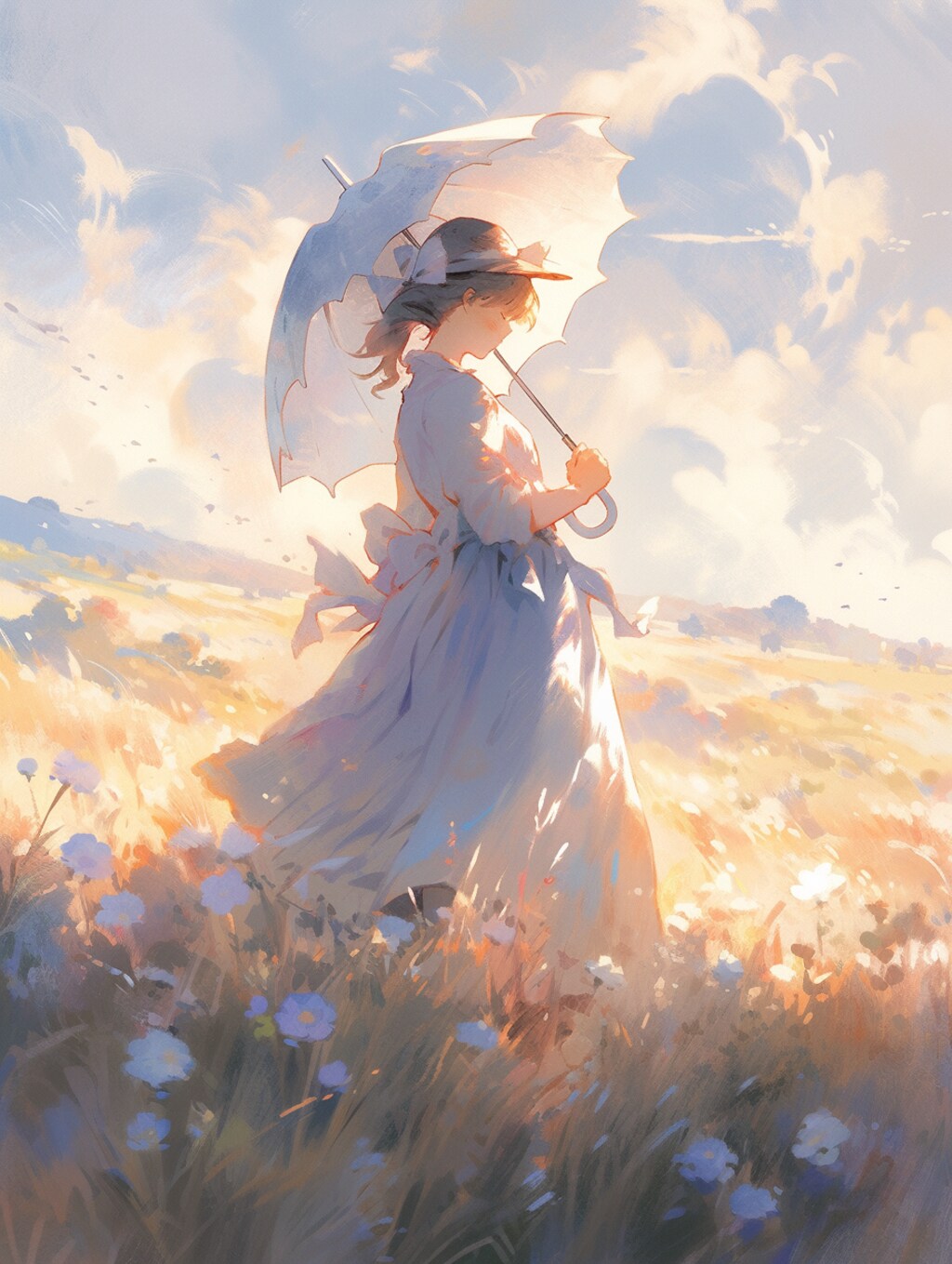 日傘をさす女性