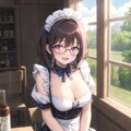オシャレメガネなメイドさん 3枚目