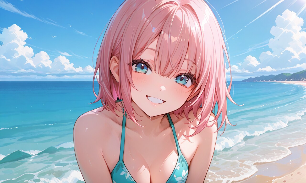 ピンクちゃん海🌊