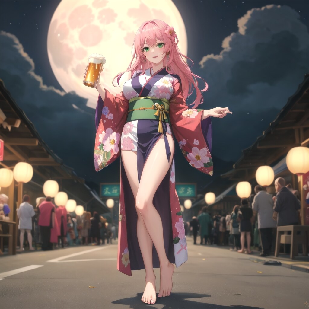 秋まつりで月見酒