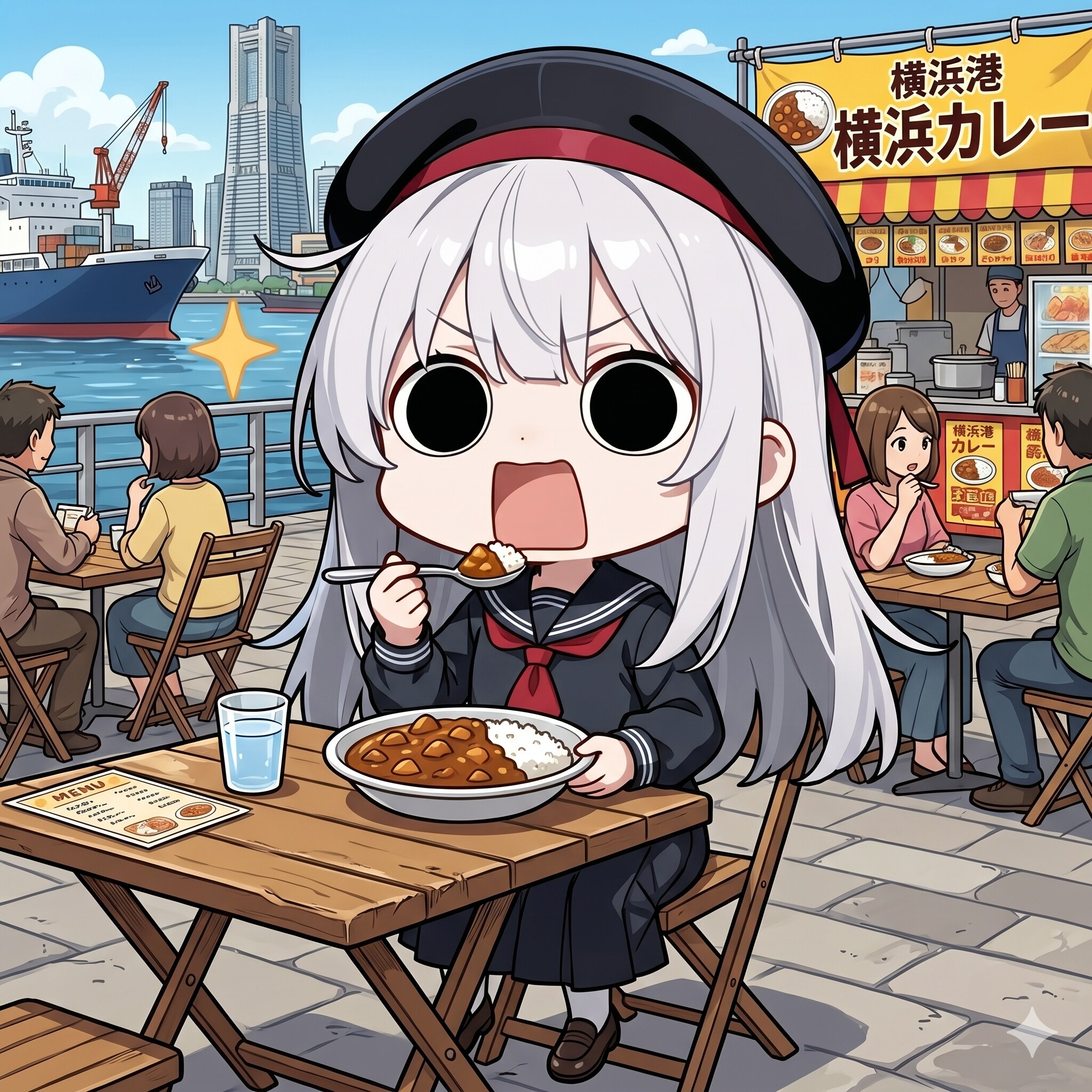 横浜カレーを頂くえらいこっちゃ嬢 | の人気AIイラスト・グラビア
