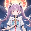 紫髪の女の子（紅い月.紅い刀） 6枚目