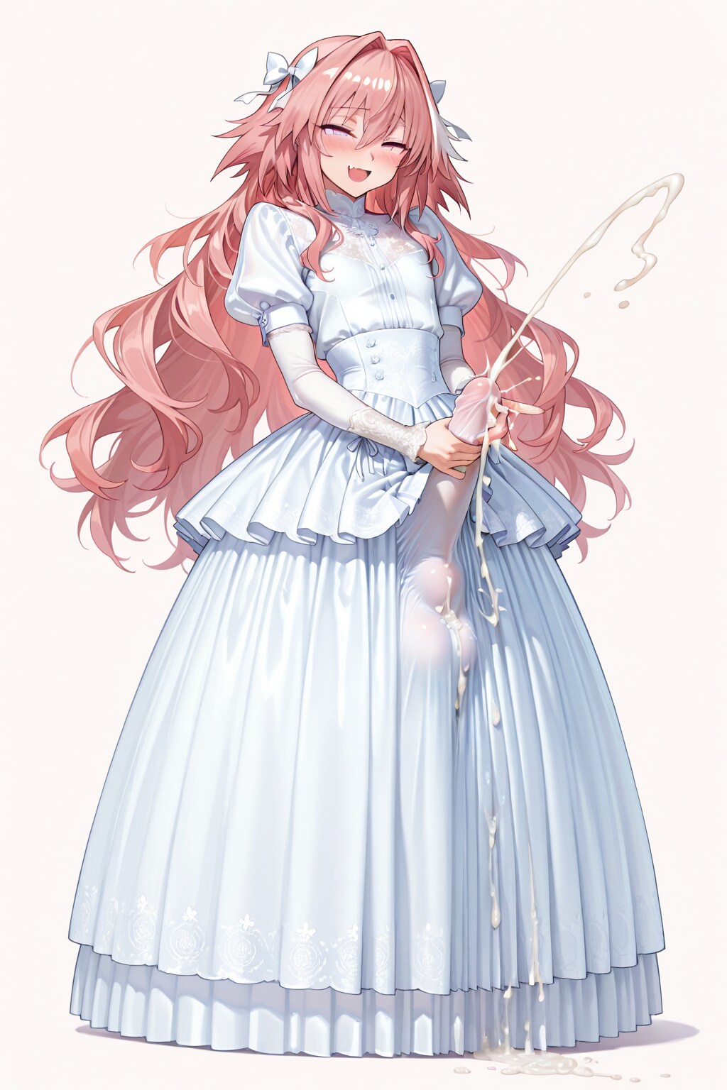 Astolfo's violent ejaculation on his wedding dress
