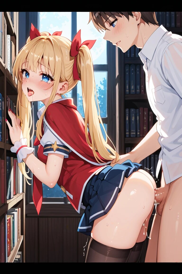 図書室で後ろから突かれる
