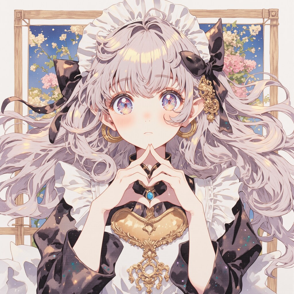 見つめるエルフのメイド