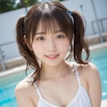 ツインテールの水着の女の子 2枚目