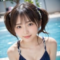 ツインテールの水着の女の子 8枚目
