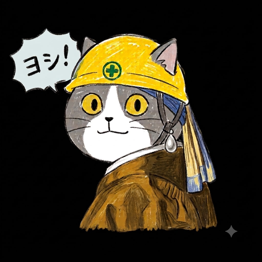 真珠の耳飾りの猫