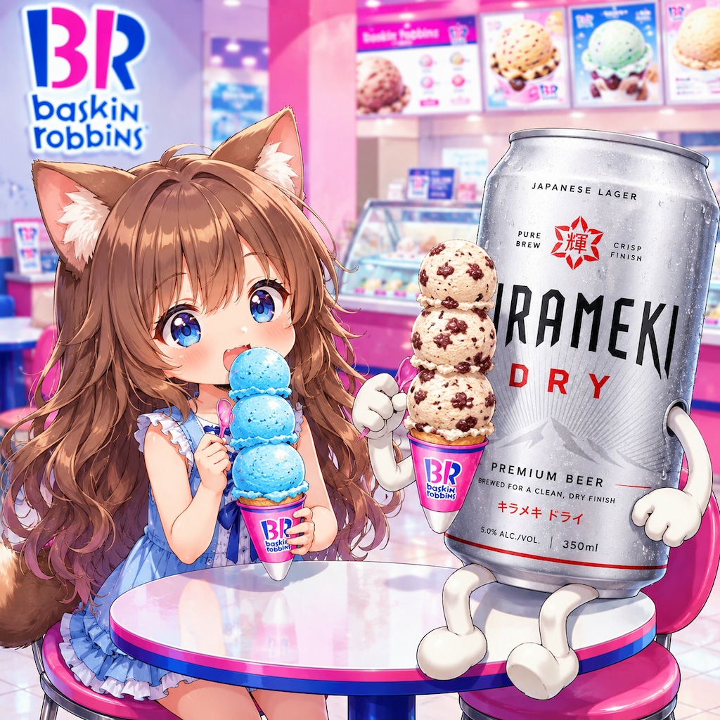 31の不人気アイスを食べる小さな女の子