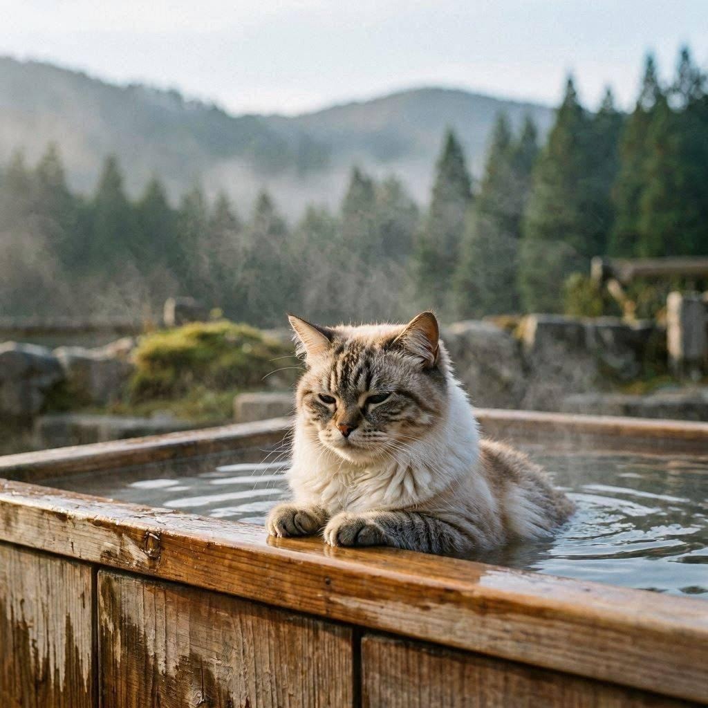 群馬の温泉街に来た猫
