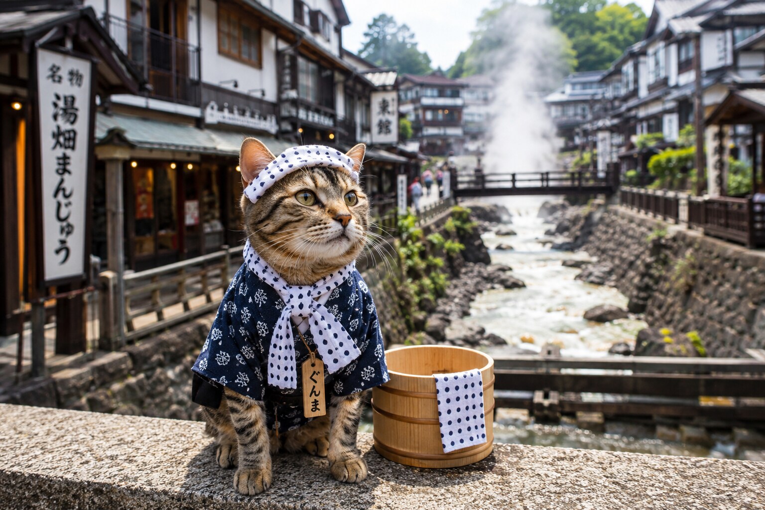 群馬の温泉街に来た猫