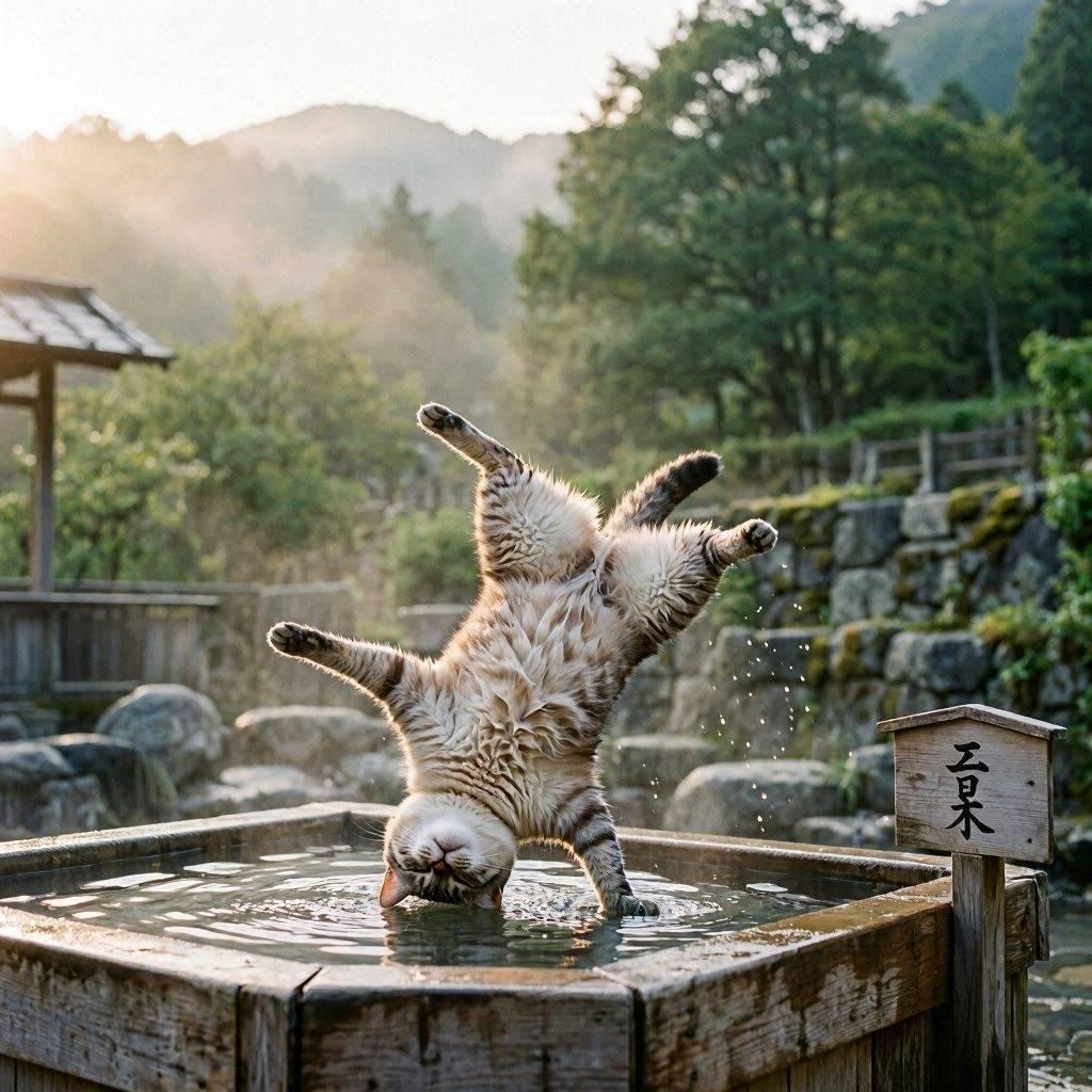 群馬の温泉街に来た猫