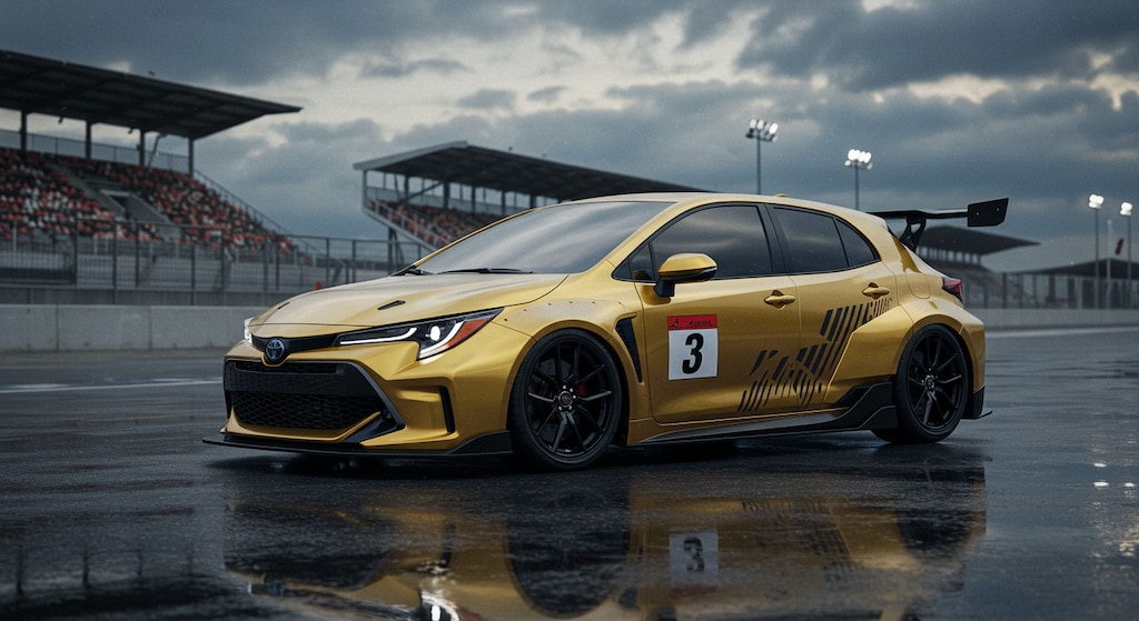 ゴールドGRカローラレーシングカー