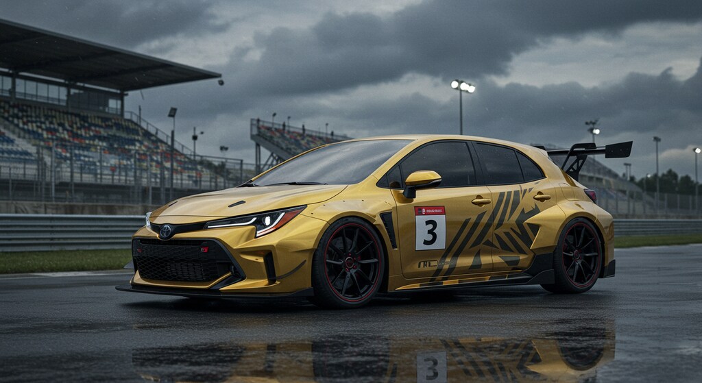 ゴールドGRカローラレーシングカー