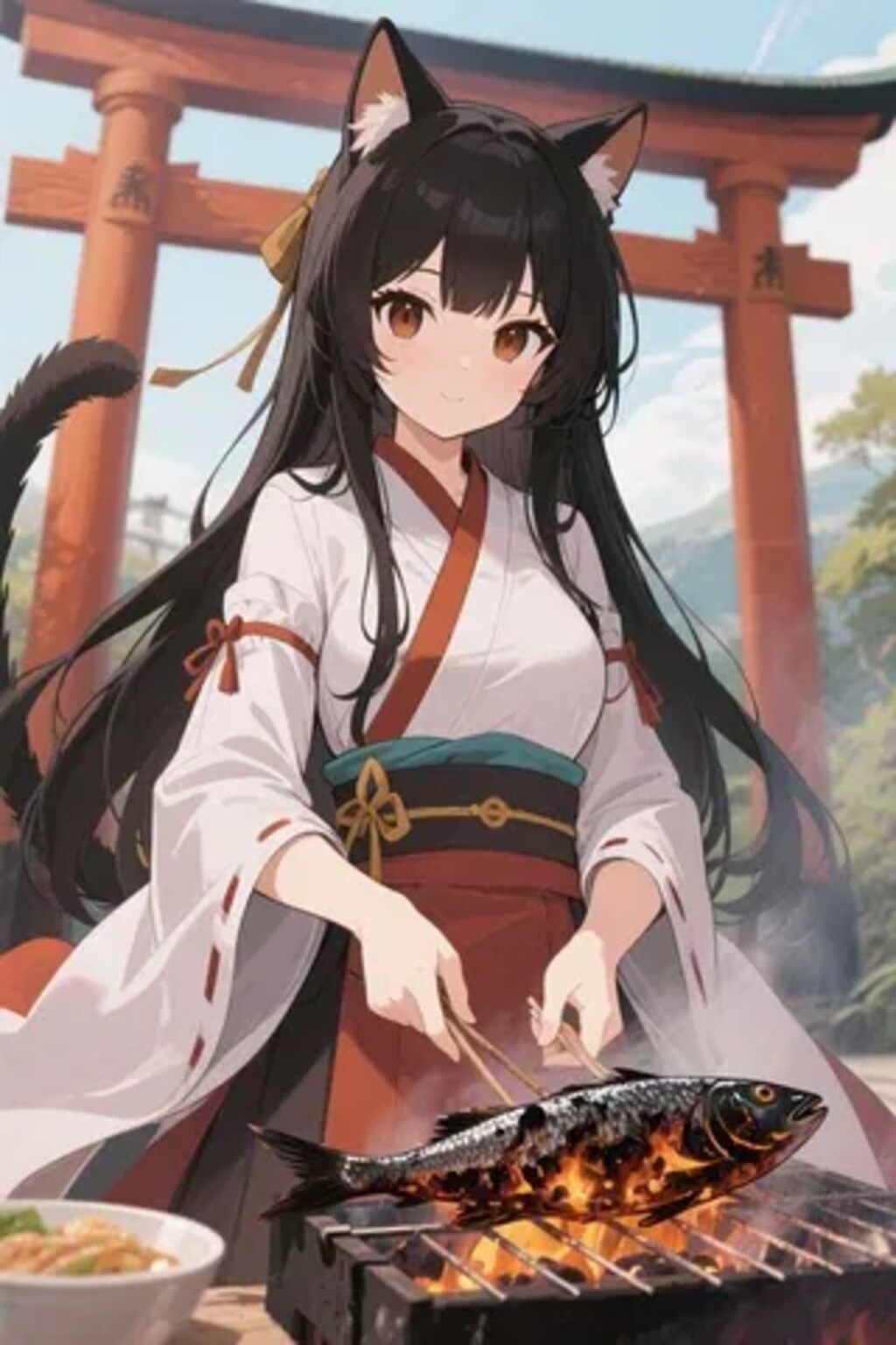 おさかにゃを焼くさくらちゃん