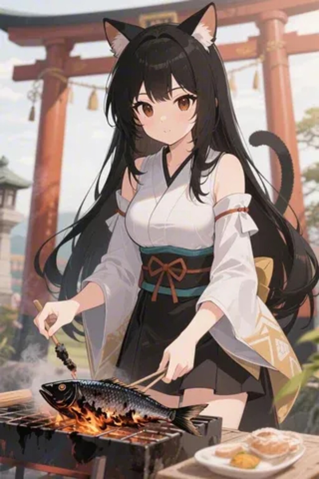 おさかにゃを焼くさくらちゃん