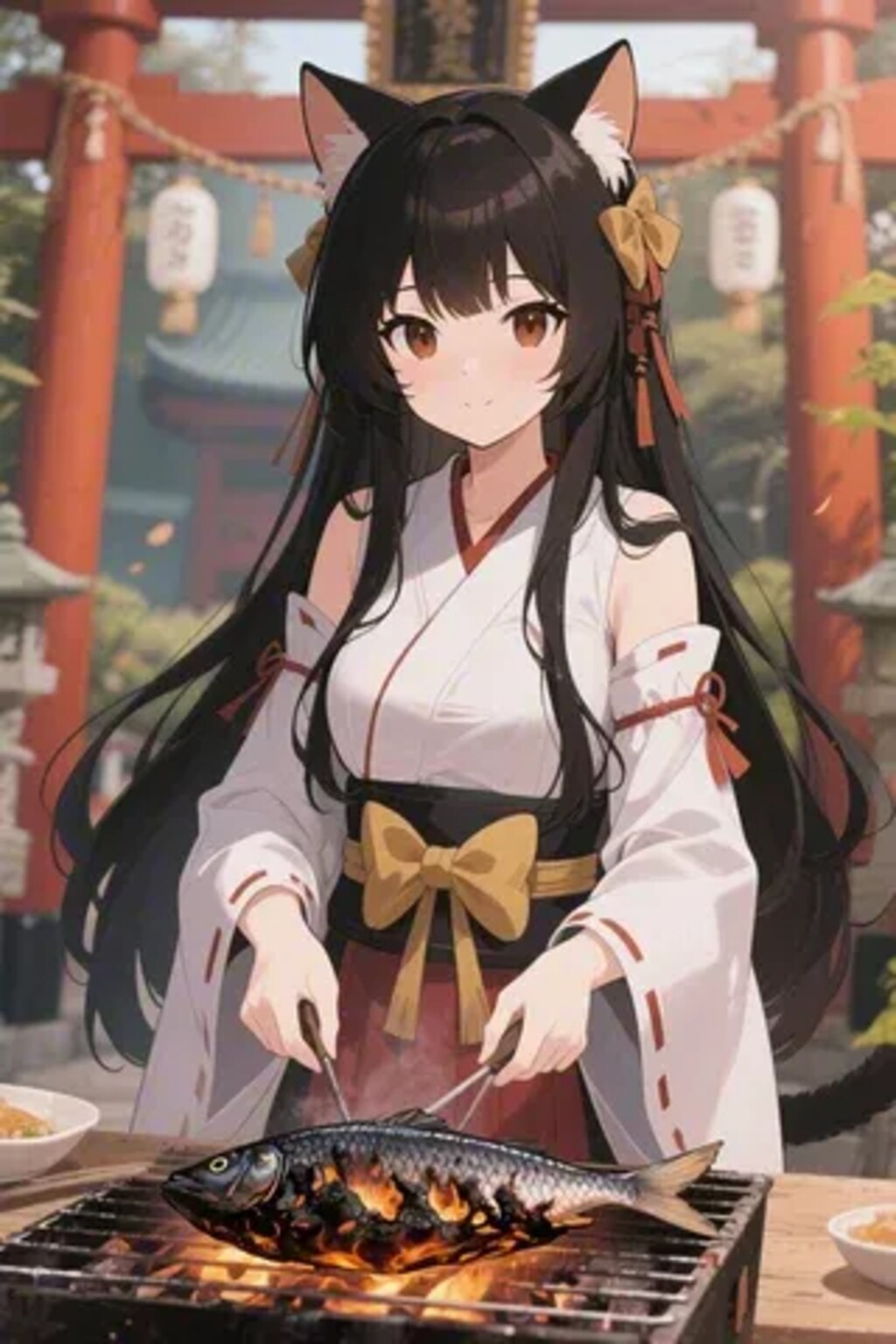 おさかにゃを焼くさくらちゃん